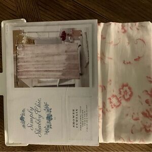 Simply Shabby Chic Shower Curtain New-Pink Floral Toile Curtain